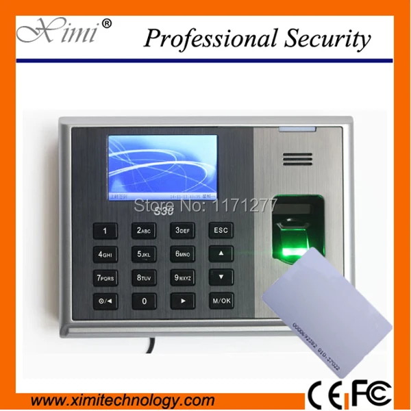 

125KHz card and fingerprint recognition time attendance machine with 3 inches TFT Screen and TCP/IP popular in office factory