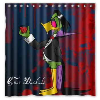 

High Quality 180*180cm Count Duckula Modern Style Waterproof Fabric Bathroom Shower Curtain With Hooks Free Shipping