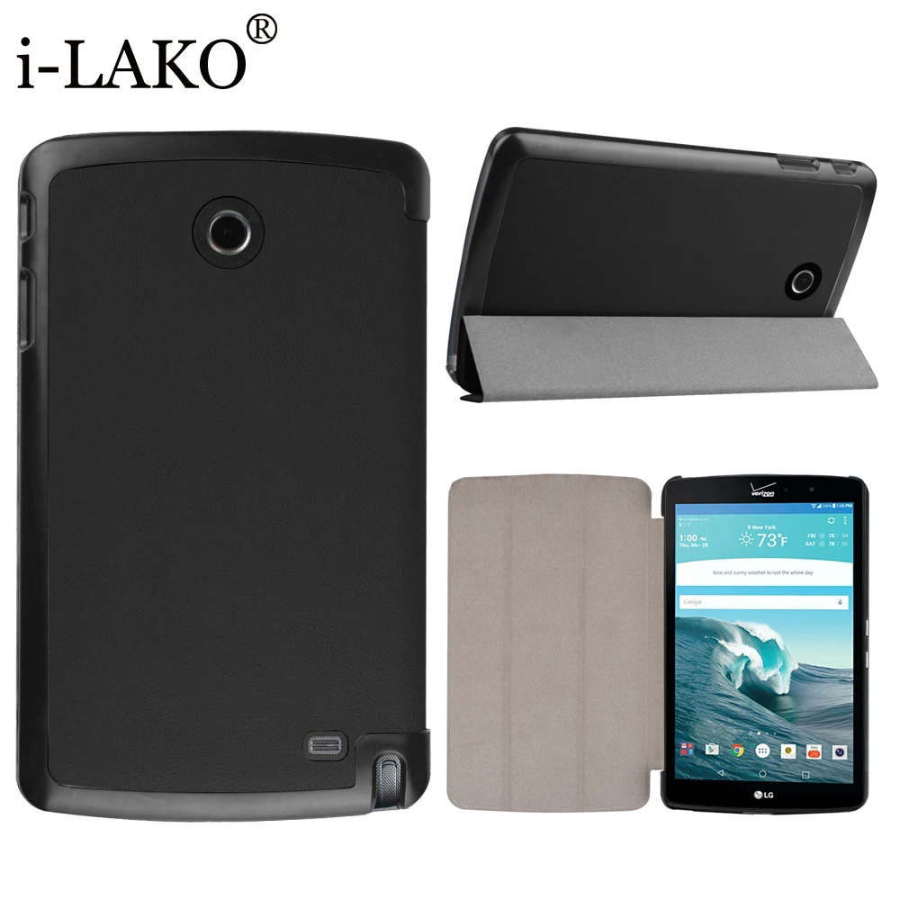 10 pçs/lote Para LG G Pad F 8.0 V495 V496 Estojo De Couro Ultra Fino fique Folio Custer PU Capa