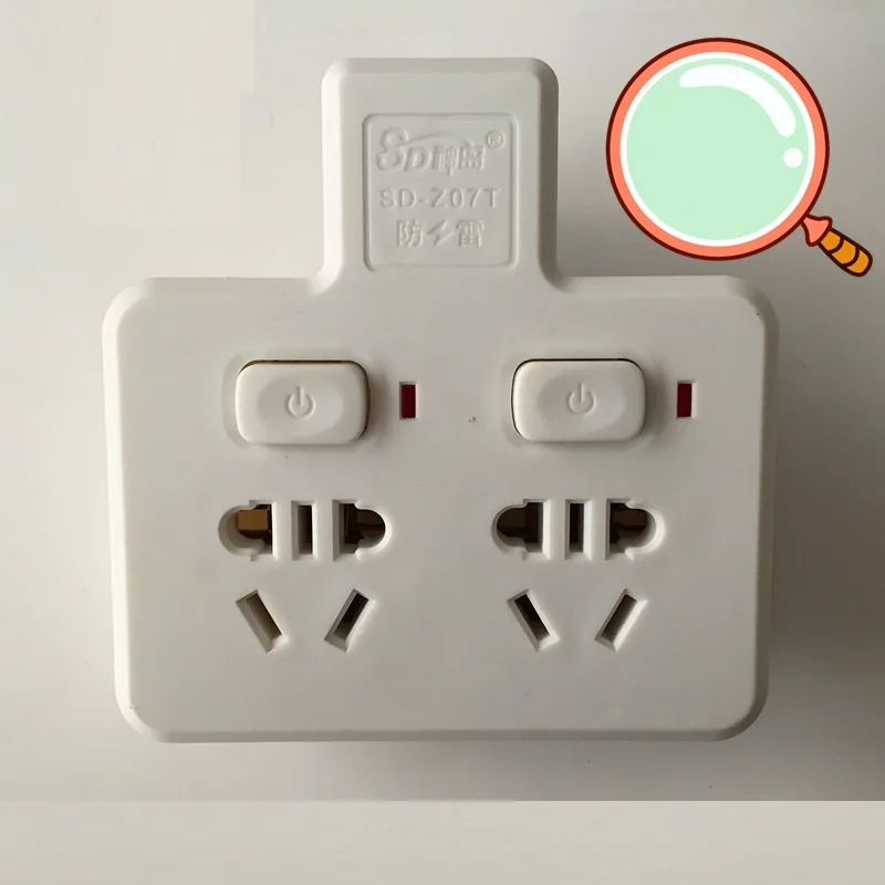 

AU Plug One - to - two adaptor plug independent switch multi - function plug Metope platooninsert Plug with Socket adaptador