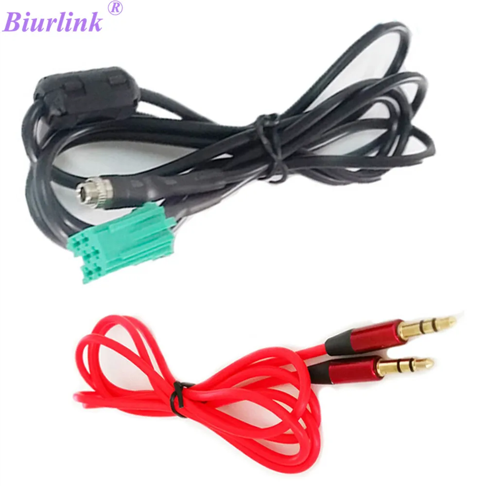Biurlink Car Radio Mini ISO 6pin Connector Aux Cable Adapter for