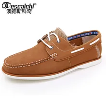 Odescalchi 2017 Mens smart casual brand leather docksides deck boat shoes mens flat slip ons loafers