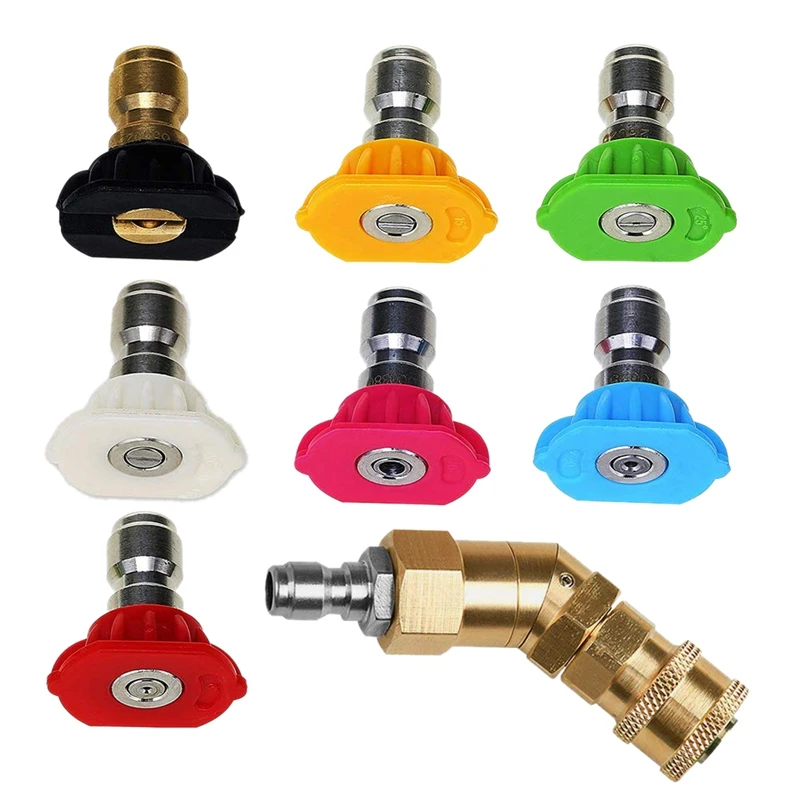 Pressure Washer Accessories Kit 7 Power Spray Nozzle Tips 360 Degree Quick Connecting Pivoting Coupler 1/4 Inch 4500 | Автомобили и