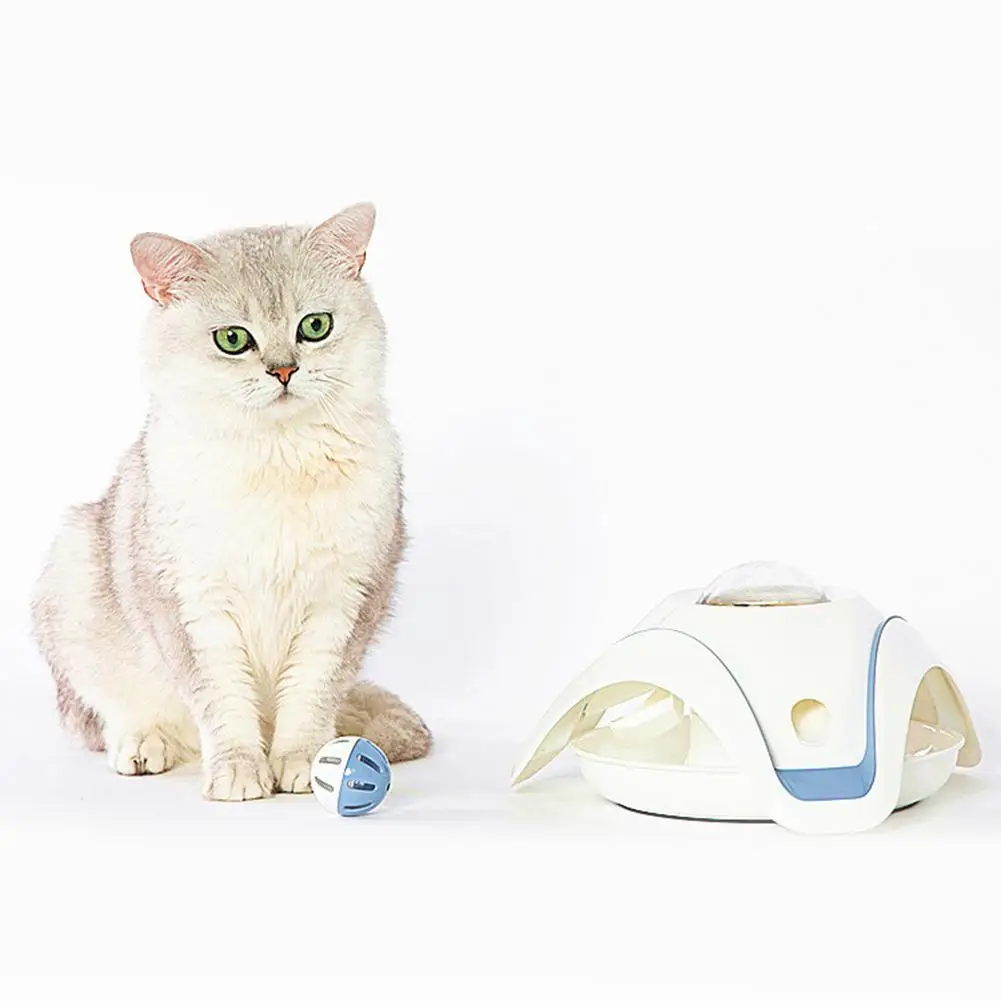 

Pet Puzzle Cat Toy Food Leak Food Dispenser Feeder Interactive Fun Toy 360 Degree Rotating Bell Ball Sound Toy Cat Supplies 20E