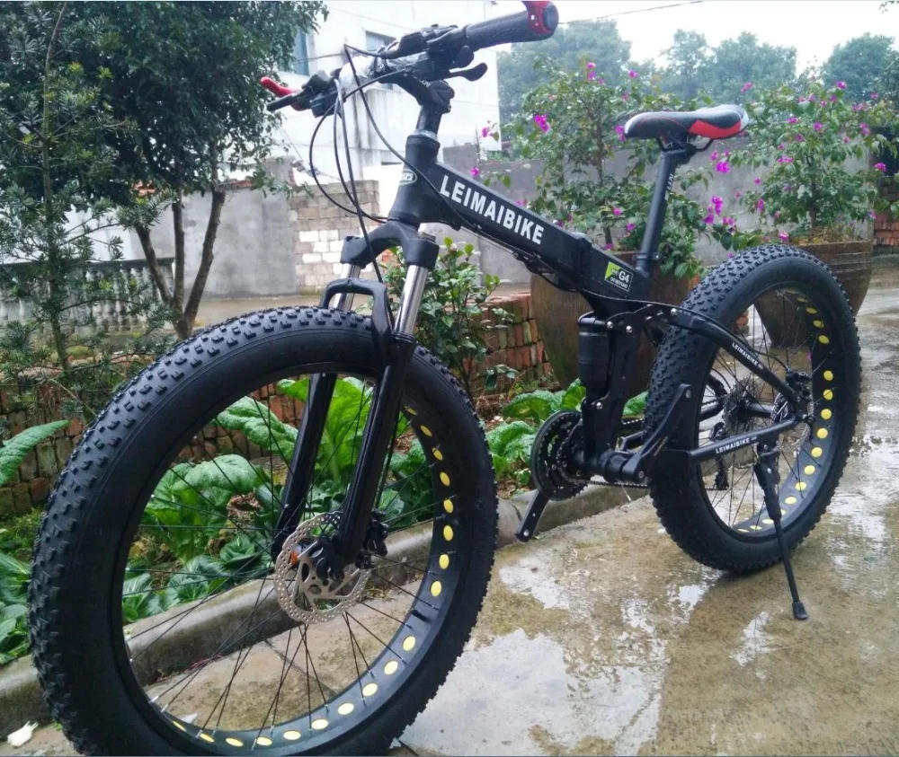 Perfect Kalosse Microshift  alloy  folding Beach  bike  30 speed  26er  mountain bike  26*4.0 tires    Snow mountain bicycle 5