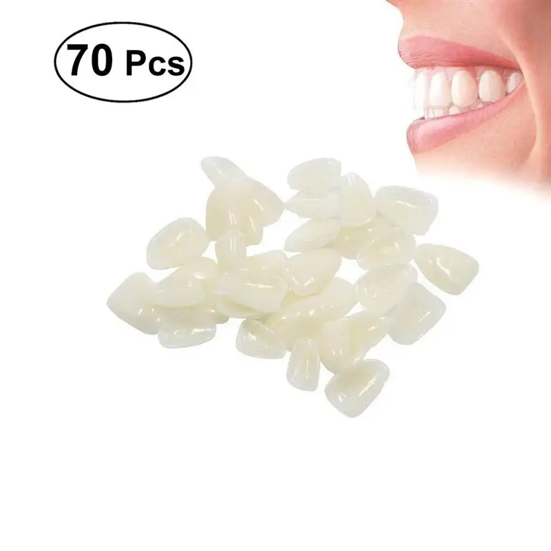 

70Pcs Dental Temporary Crown Porcelain Materials Anterior Teeth Molar Tooth Patch Resin Teeth Veneers Provisionals Ultra-Thin