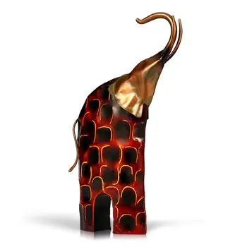 

TOOARTS Metal Sculpture Raising Head Iron Art Elephant Home Furnishing Articles