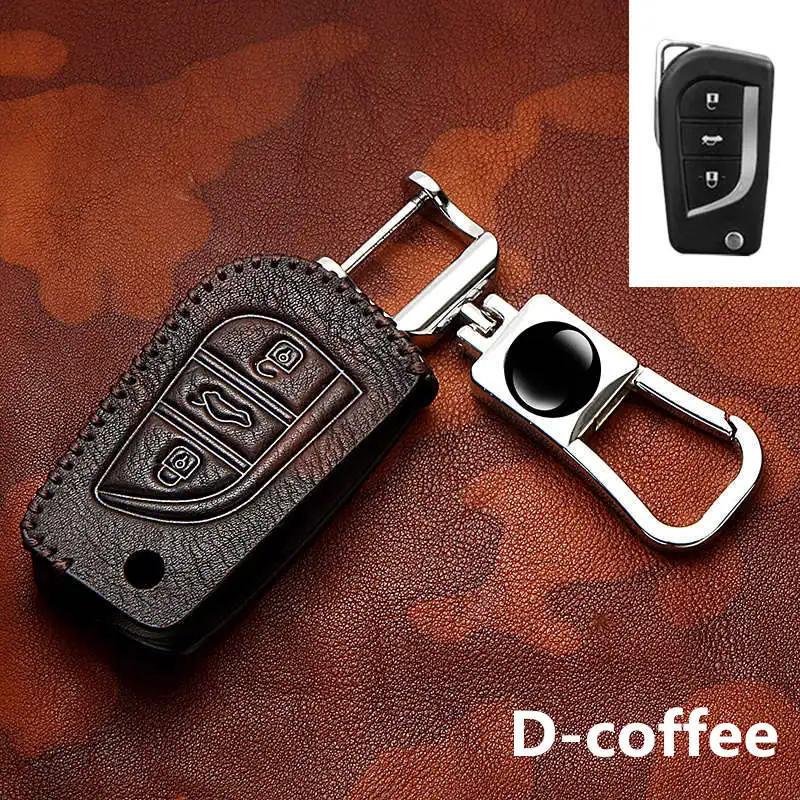 

2019 Retro Genuine Leather Car Key Cover Case For Toyota Land For Subaru Cruiser Prado Avensis Prius RAV4 Auto Keyshell Keychain