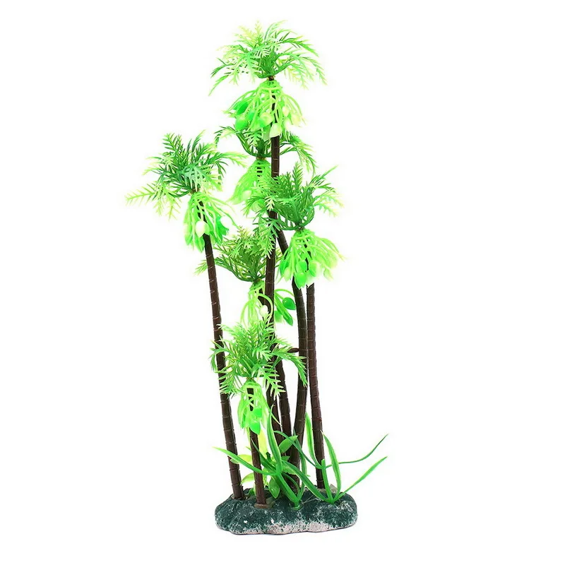 1pcs Artificial Plastic Coconut Plant Tree Aquarium Decoration Fish