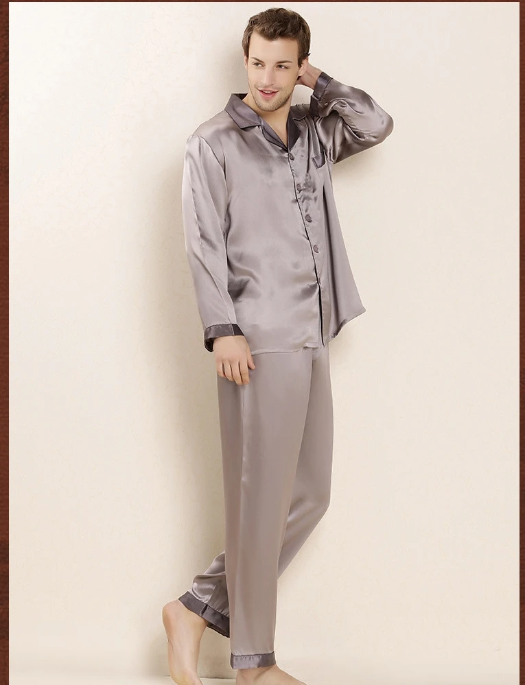 Silk Long Sleeve Shirt & pant Men Sleepwear | men nighty dress | silk long shirt | gents nighty