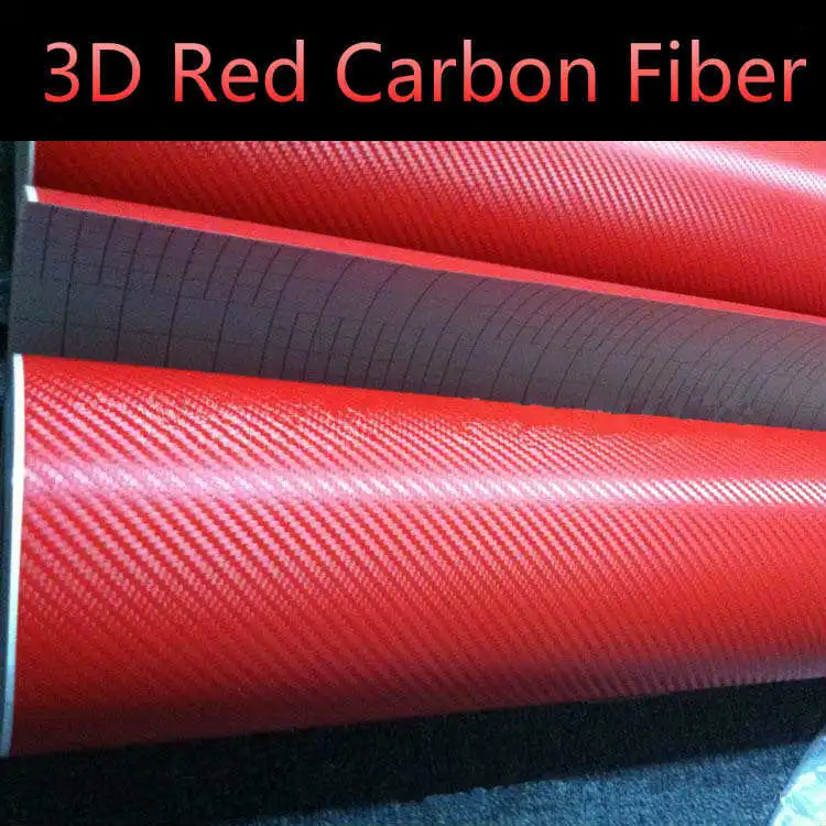 3D 300mmX1520mm Red Carbon Fiber Textured Vinyl with 3D 300mmX1520mm Red Carbon Fiber Textured Vinyl with
