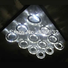 Modern LED Crystal Ceiling Lighting Fixture Newest Design Factory Price 12 Rings