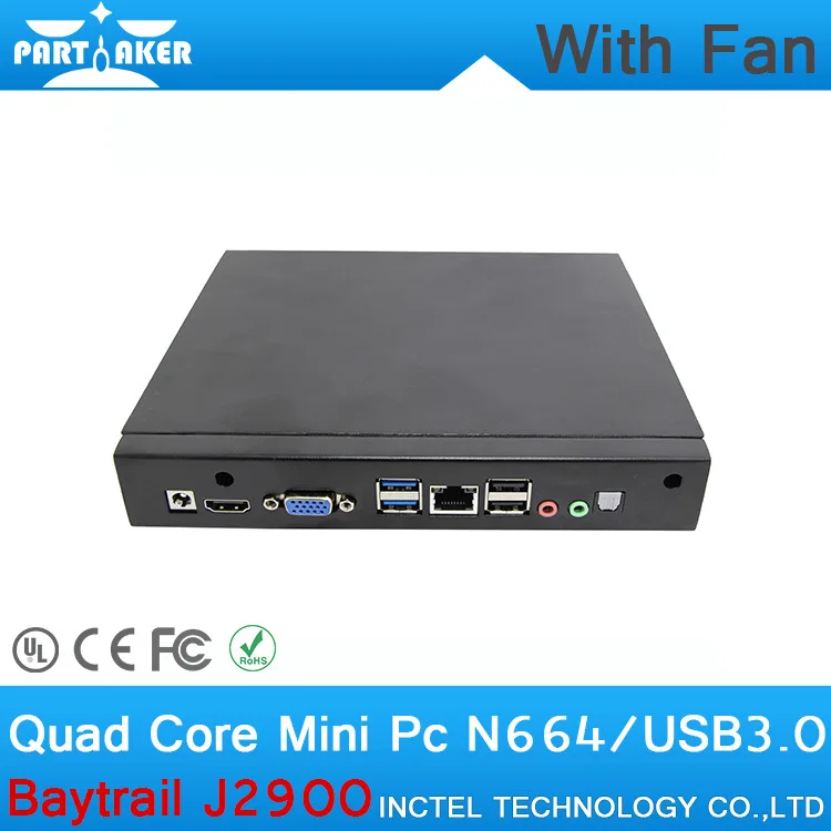 1G RAM ONLY Pentium Baytrail MINI PC With Fan J2900 with Baytrail Quad core CPU support