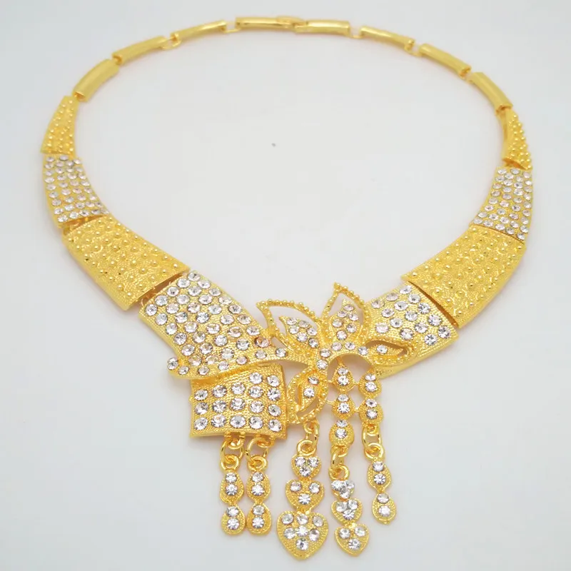 HOT Fashion wedding Dubai Africa Nigeria African Jewelry set Big Wedding Bride Jewelry sets 24 K Jewelry sets Kenya Jewelry Gift