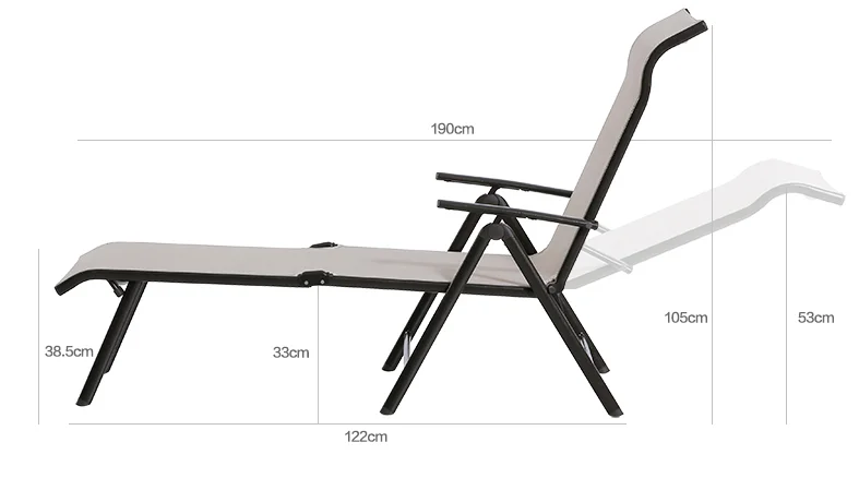 Многофункциональный складной шезлонг открытый пляж длинный стул кровать регулируемый угол дышащий балкон мебель для отдыха и досуга