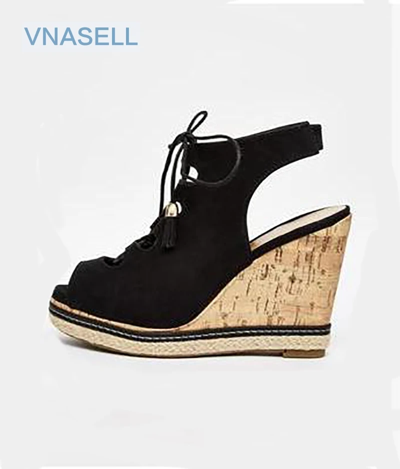 Vnasell/женские босоножки на платформе туфли-лодочки из флока с перекрестной