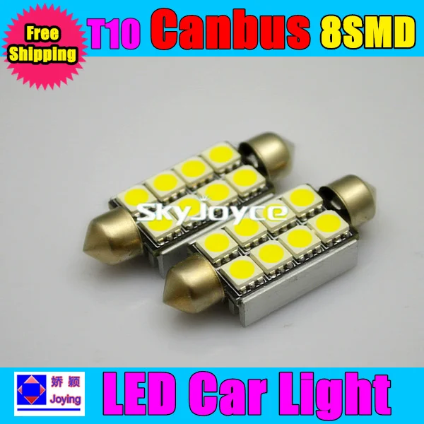 2016 новинка 42 мм 8SMD купольная лампа festoon light 200 шт./лот + яркий белый радиатор C5W LED Canbus