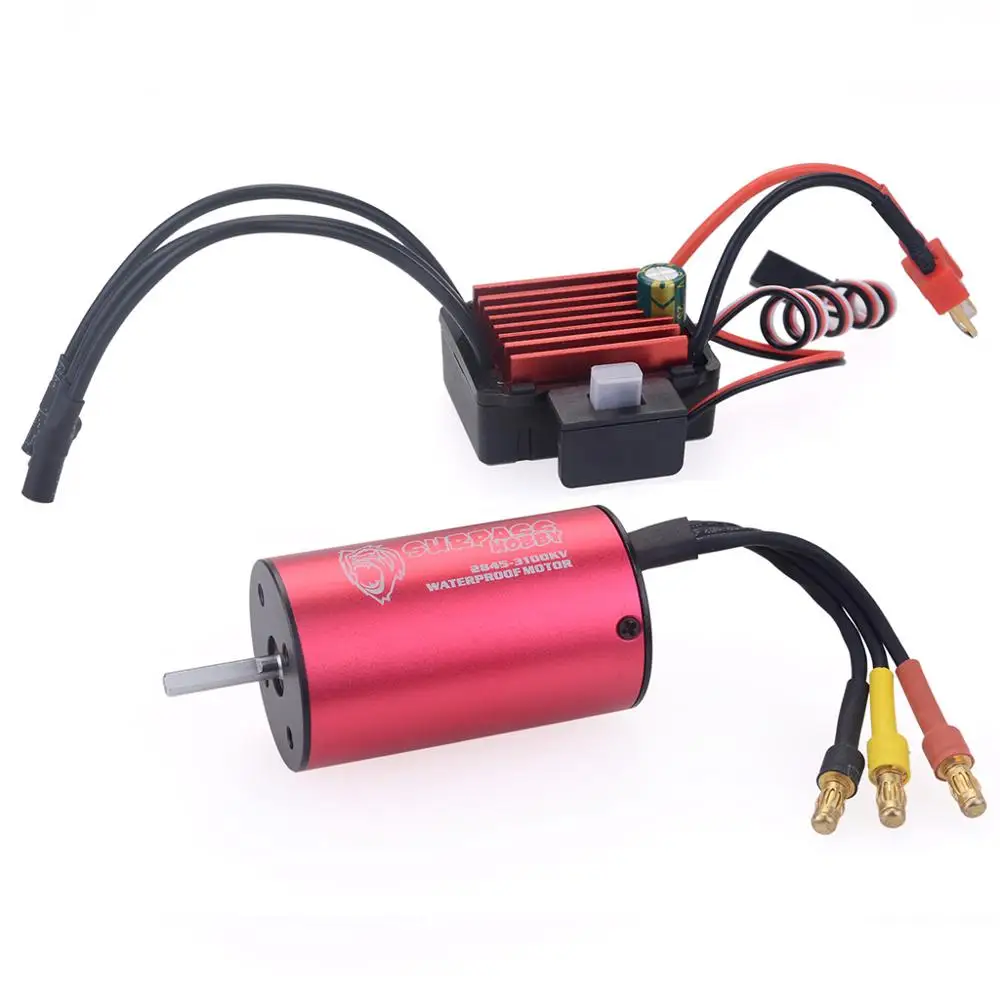 Surpass Hobby 방수 센서리스 브러시리스 모터, 1:12 RC 자동차 모델용, 2845 3100KV, 35A 브러시리스 ESC