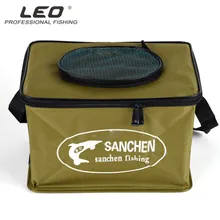 LEO портативный стальной каркас холст живой аквариум s m l рыболовная коробка для воды складное рыболовное ведро s m l случайный цвет