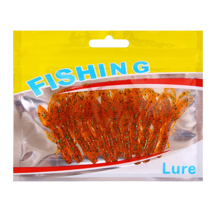 Soft Lure Bag Crystal Simulated Soft Shrimp 12/PCS Lure Soft Bait 5.5cm/1.4g Wobblers Worm Fish Bait Fishing Gear jooyoo