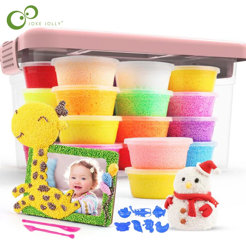 

24 Colors/12 Colors Snow Mud Fluffy Foam Slime Scented Stress Relief No Borax Kids Toy Clay for Arts Crafts Free Shipping GYH