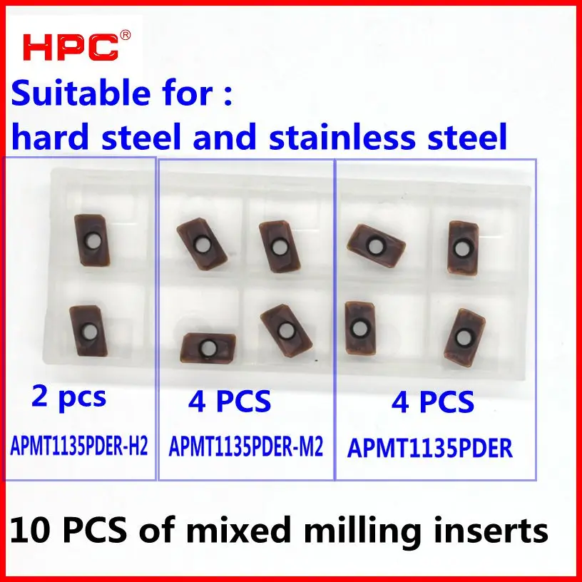 

10 pcs of APMT1135PDER mixing milling inserts tugsten carbide inserts CNC cutting tool for steel and stainless material