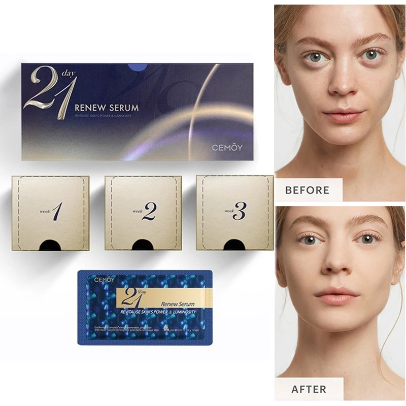 

Cemoy 21 Day Renew Serum 2ml X 21 Packs Face Night Serum Essence Reapir Daytime Damage