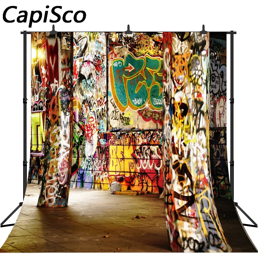 Capisco abandoned building graffiti interior photo backgrounds customized photography backdrops props for photo studio