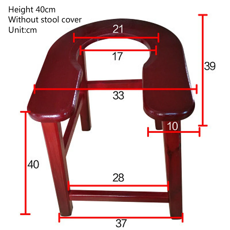 Бытовой деревянный табурет для горшка u-образный удобный стабильный стул для пожилых людей комод из массива дерева передвижной горшок для беременных женщин - Цвет: D1