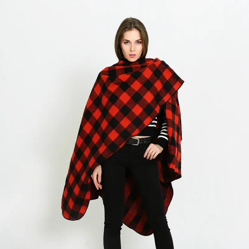 

Couple scarf keep warm plaid europe autumn winter original version style british black white plaid shawl 160*130cm