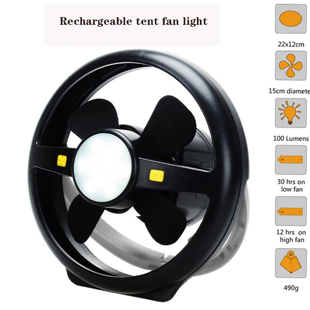 

USB Charging Tent fan Lamp Multi-function Hook Camping Lamp New Outdoor LED Camping Lamp
