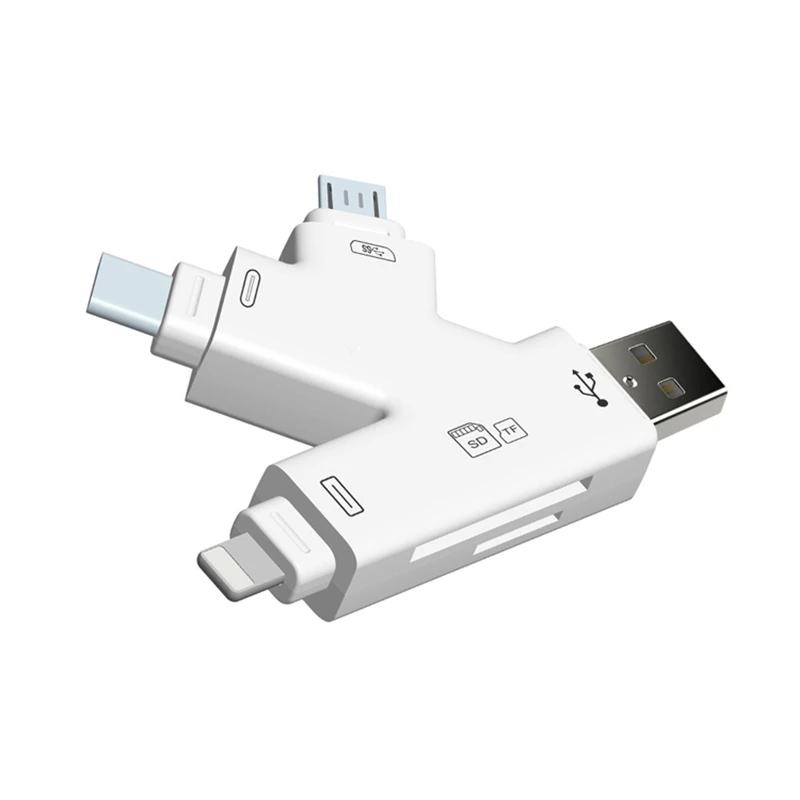 Тип C Micro USB iOS 4 в 1 otg-sd TF устройство считывания карт SDHC Для iPhone XS XR для iPAD samsung S7 S8 S9 Android телефон компьютер