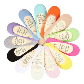 

3 Pairs/ lot Summer Candy Colors Women Boat Socks Female Bamboo Fiber Shallow Mouth Invisible Non-slip Ankle Sock Slippers Meias