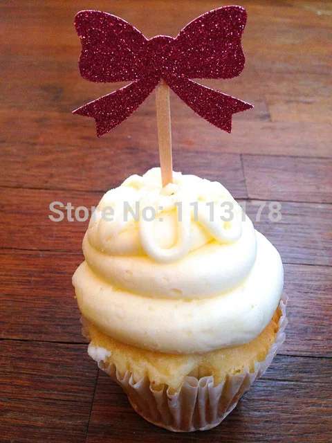Cheap Bow Cupcake Toppers Gender Reveal Gender Neutral Baby Shower