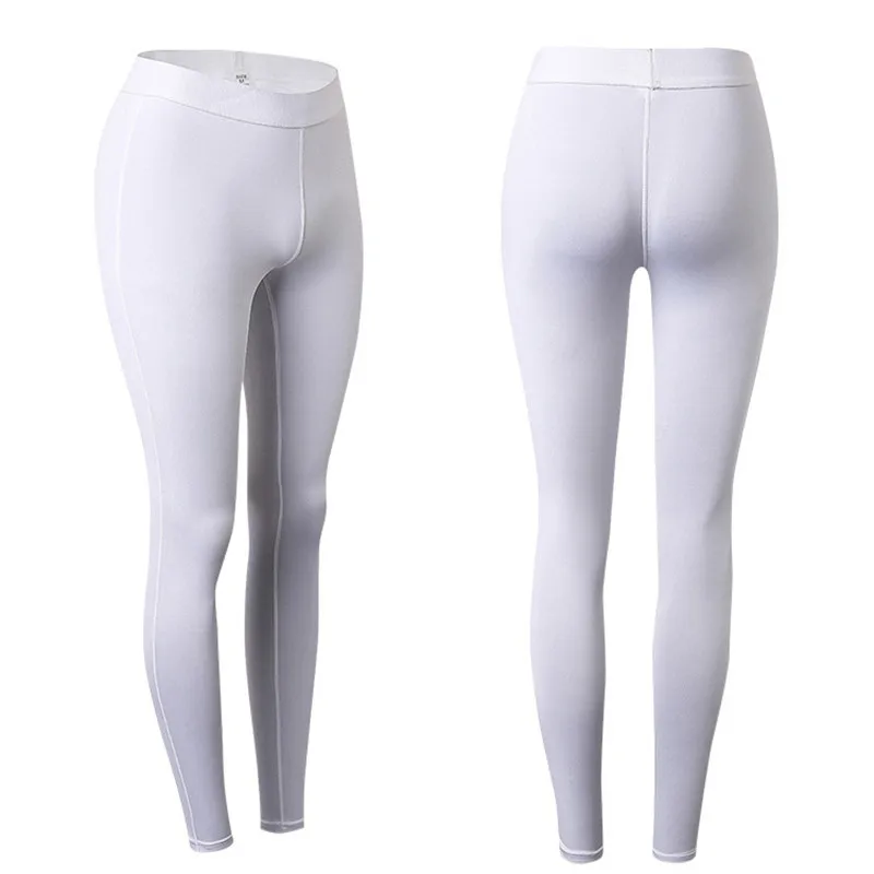 Женские спортивные Леггинсы с высокой талией для йоги, спортзала, бега, танцев, обтягивающие брюки, впитывающие брюки, 6 цветов, размер S-XXL - Цвет: Белый