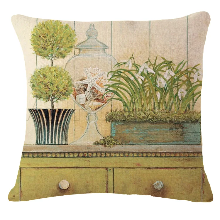 Креативная наволочка для подушки с изображением цветка дерева, льняная наволочка для дивана, семейный домашний декоративный чехол для подушки