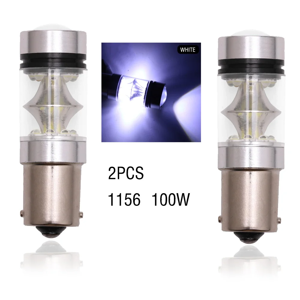 2 шт./компл. 1156 1157 2828 SMD 100 Вт Светодиодная лампа C ar D RL дневная ходовая