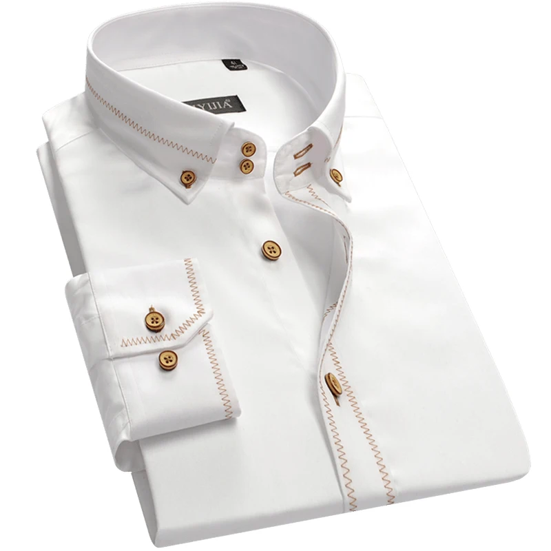 New Fashion design men dress shirts quality breathable soft cotton