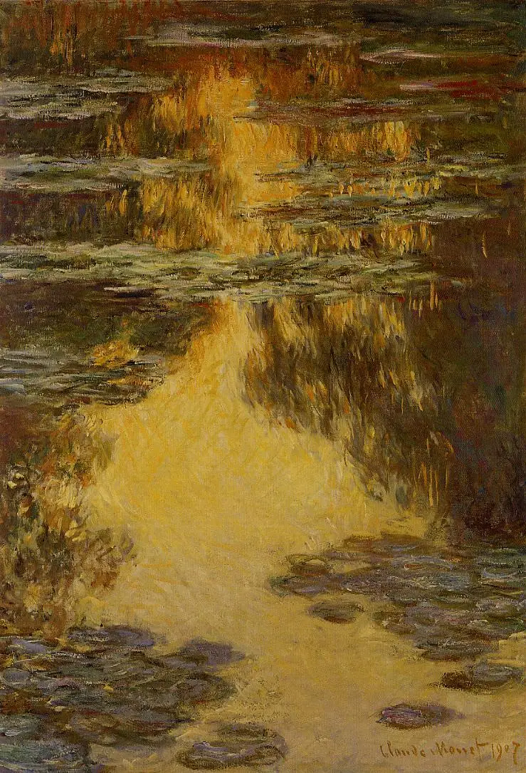 

100% handmade landscape oil painting reproduction on linen canvas,water-lilies-23 by claude monet