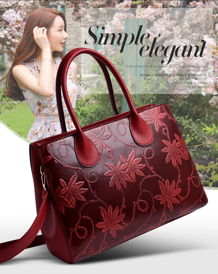 Burminsa ретро цветочный принт женские сумки высокого качества большой емкости среднего возраста Женские сумки на плечо Весна