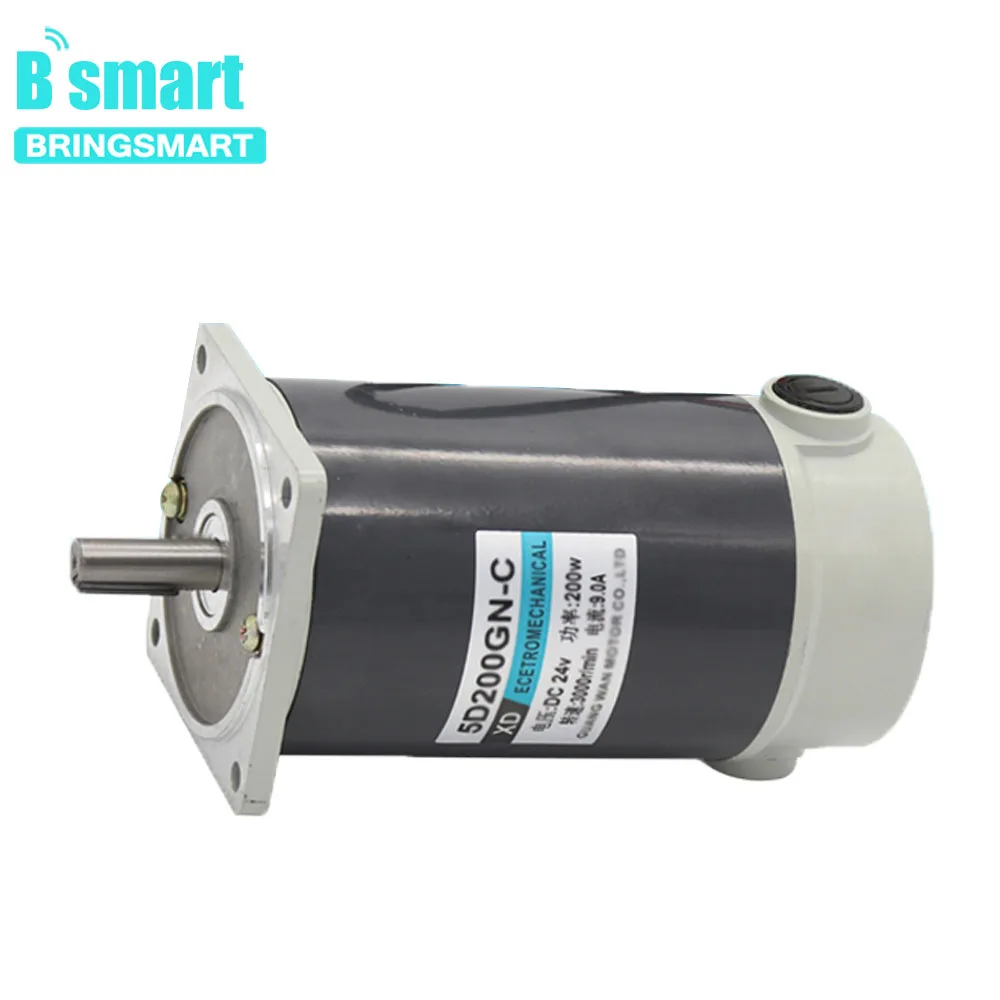 

Bringsmart 12V24V DC Motor 200W High Torque High Speed Motor Permanent Magnet Positive and Negative Micro Motor XD-5D200GN-CC