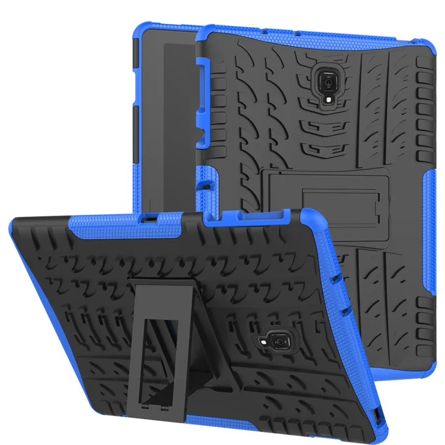 ТПУ+ PC чехол для samsung Galaxy Tab A 10,5 T595 SM-T590 T597 Tab A T595 10,5 сверхмощный 2 в 1 гибридный прочный Чехол+ пленка+ ручка - Цвет: Синий