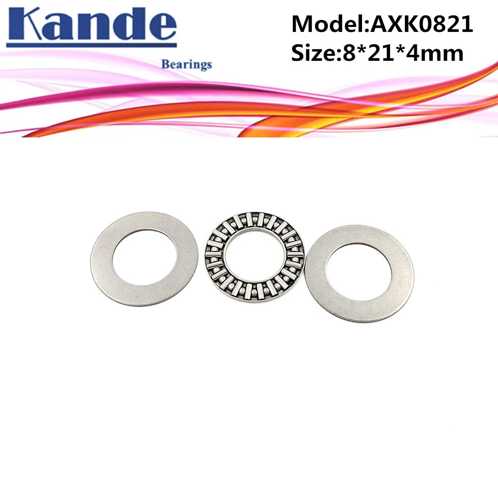 

AXK0821 + 2AS 1PC Thrust Needle Roller Bearing With Two AS0821 Washers 8*21*4 mm Plane Thrust Needle Roller Bearing