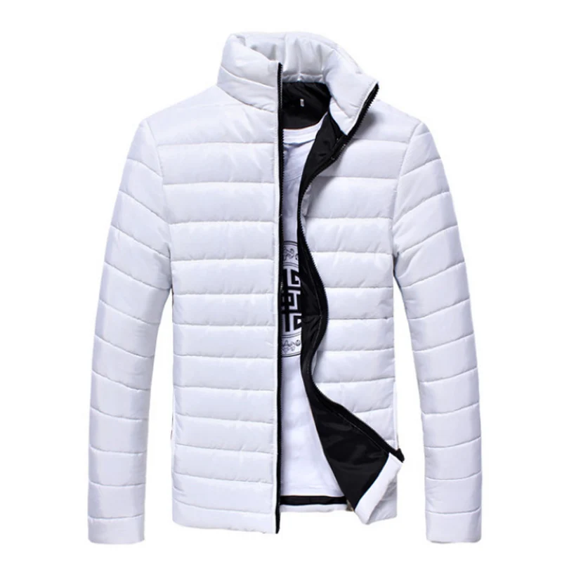 

Men's Winter Coat 2016 New White Black Ultra Light Down Jacket For Mens Parka Cotton Coat Outwear Male Clothing 3XL 50
