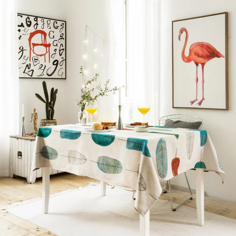 Rectangle tablecloth pastoral style dining table covers dust thick