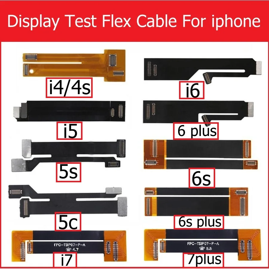 

3D Touch Screen&LCD Display Test Extended Flex Cable For iphone 4 4s 5 5s 5c SE 6 6S 7 Plus X Digitizer Tester Flex Ribbon Cable