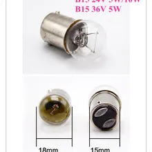 Мотоцикл индикатор сигнала B15 12В 5 Вт круглый носок сигнальный индикатор b15 24 V 10wD двойной контакт Вольфрамовая лампа лампочка-бисерина B15 36 v 5 w