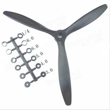 Hélice eficiente da lâmina de 3 folhas para o avião elétrico do motor rc 8x6 9x6 10x6 11x7