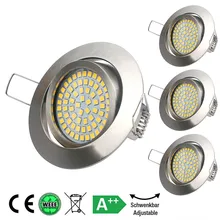 Светодиодный утопленные потолочные светильники встраиваемые ультра прожекторы в тонком корпусе 3,5 Вт 400лм круглый никель для гостиной спальни кухни