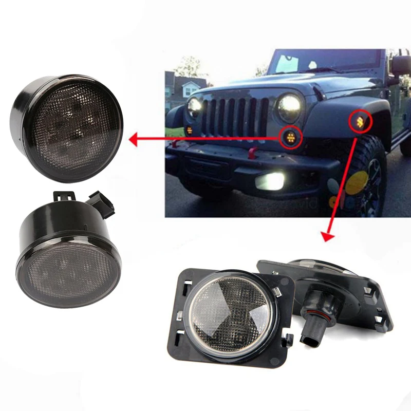 LED Front Turn Signal Light Side for Jeep Wrangler JK 2007 2016 Yellow